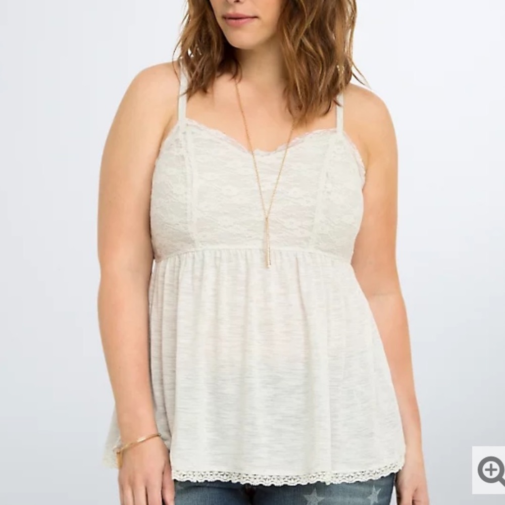 Torrid Lace Bodice Babydoll Tanktop